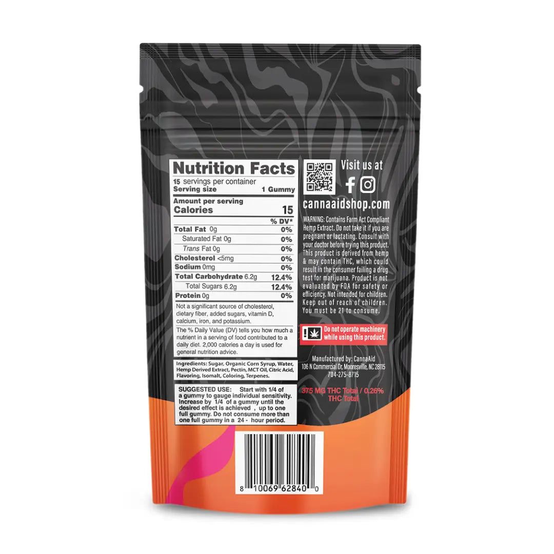 Peak Knockout Blend Gummies Mango Kush 3000mg 15ct Supplement Facts