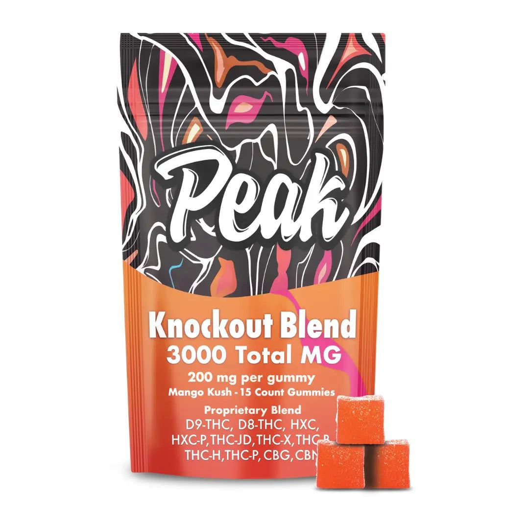 Peak Knockout Blend Gummies Mango Kush 3000mg 15ct