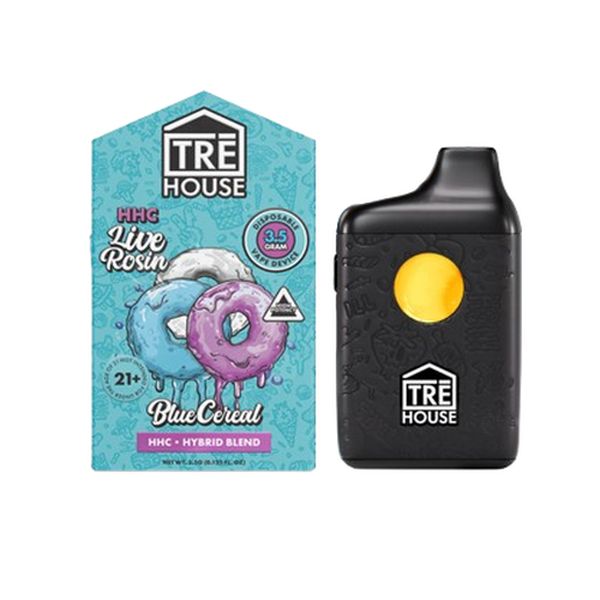 Tre House HHC Live Rosin Disposable Blue Cereal 3.5g Tre House HHC Live Rosin Disposable Blue Cereal 3.5g