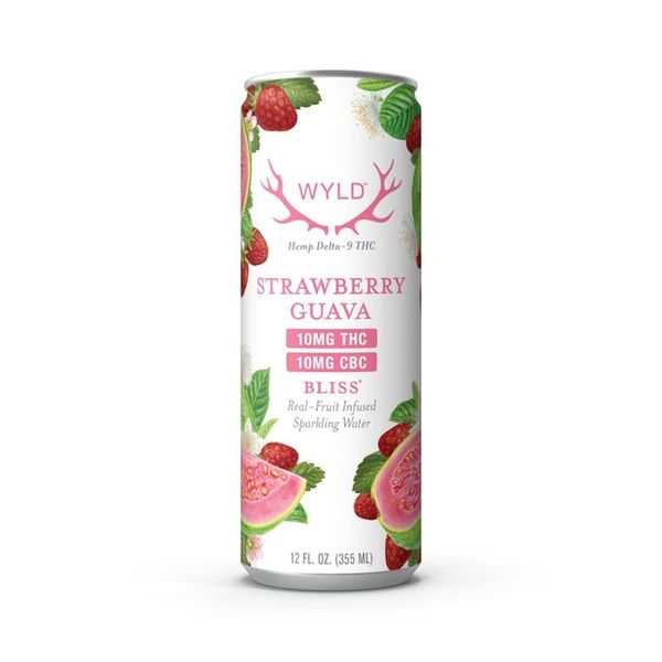 Wyld Sparkling Water 10mg THC + 10mg CBC 12oz Strawberry Guava