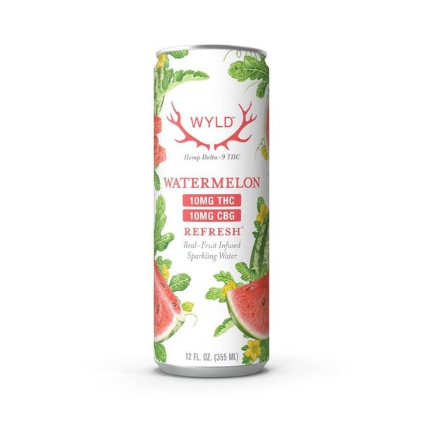Wyld Sparkling Water 10mg THC + 10mg CBG 12oz Watermelon