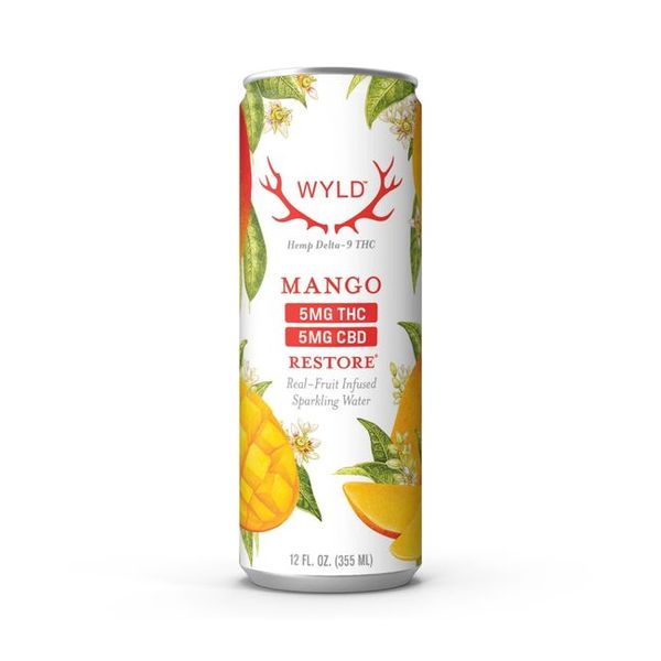 Wyld Sparkling Water 5mg THC + 5mg CBD 12oz Mango