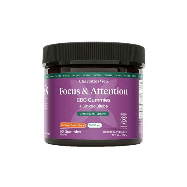 Charlottes Web CBG Gummies Focus Attention 750mg 60ct