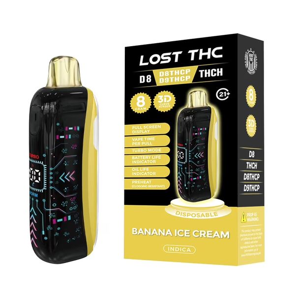 Lost THC Live Resin THCH, CB9A THCP Disposable Banana Ice Cream 8g