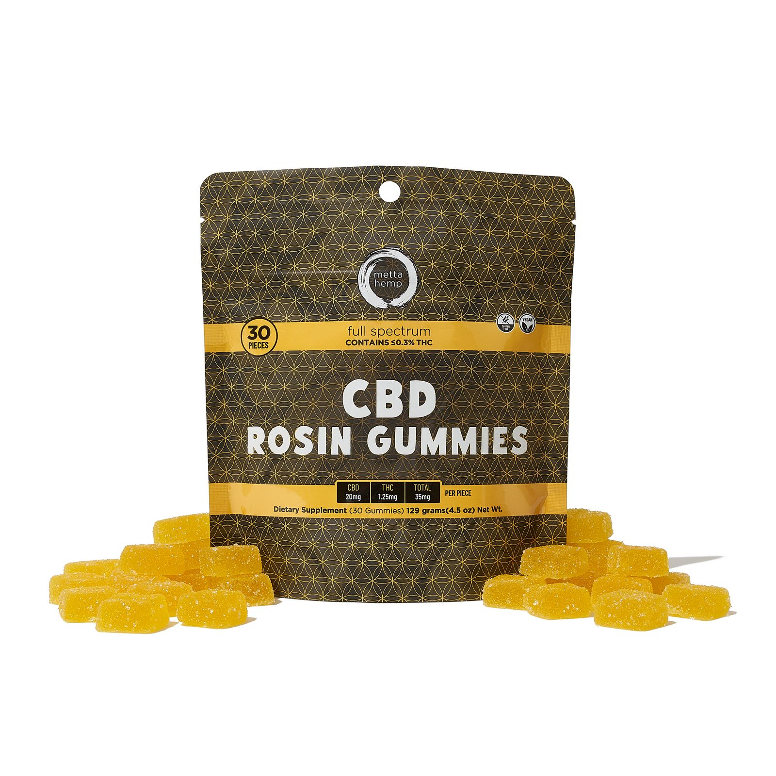 Metta Hemp Full Spectrum CBD Rosin Gummies 1050mg 30ct