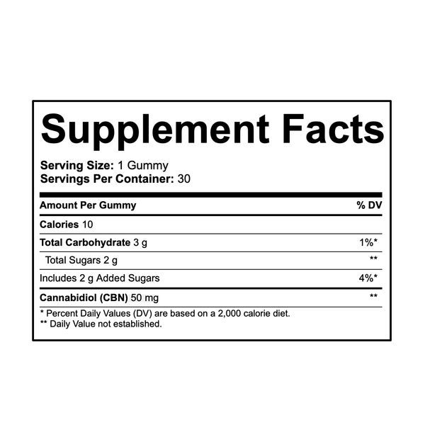 CBDistillery Sound Sleep Gummies Black Cherry 50mg CBN 30ct Supplement Facts CBDistillery Sound Sleep Gummies Black Cherry 50mg CBN 30ct Supplement Facts