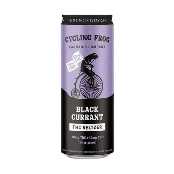 Cycling Frog Seltzer 10mg THC 10mg CBD 12oz Black Currant Cycling Frog Seltzer 10mg THC 10mg CBD 12oz Black Currant