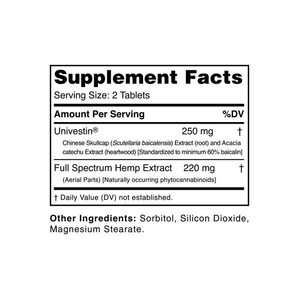 cbdMD Full Spectrum CBD MAX Pain Tablets 13200mg 60ct Supplement Facts