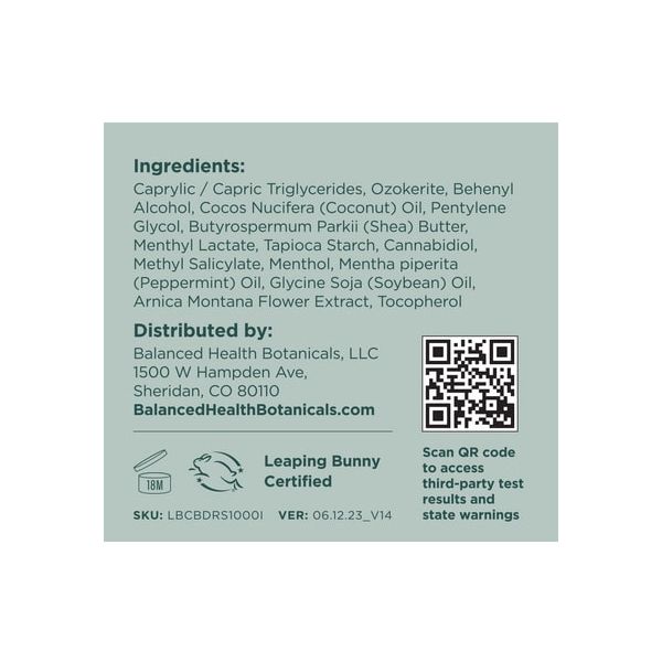 CBDistillery Targeted CBD Relief Stick 1000mg 2.5oz Supplement Facts CBDistillery Targeted CBD Relief Stick 1000mg 2.5oz Supplement Facts