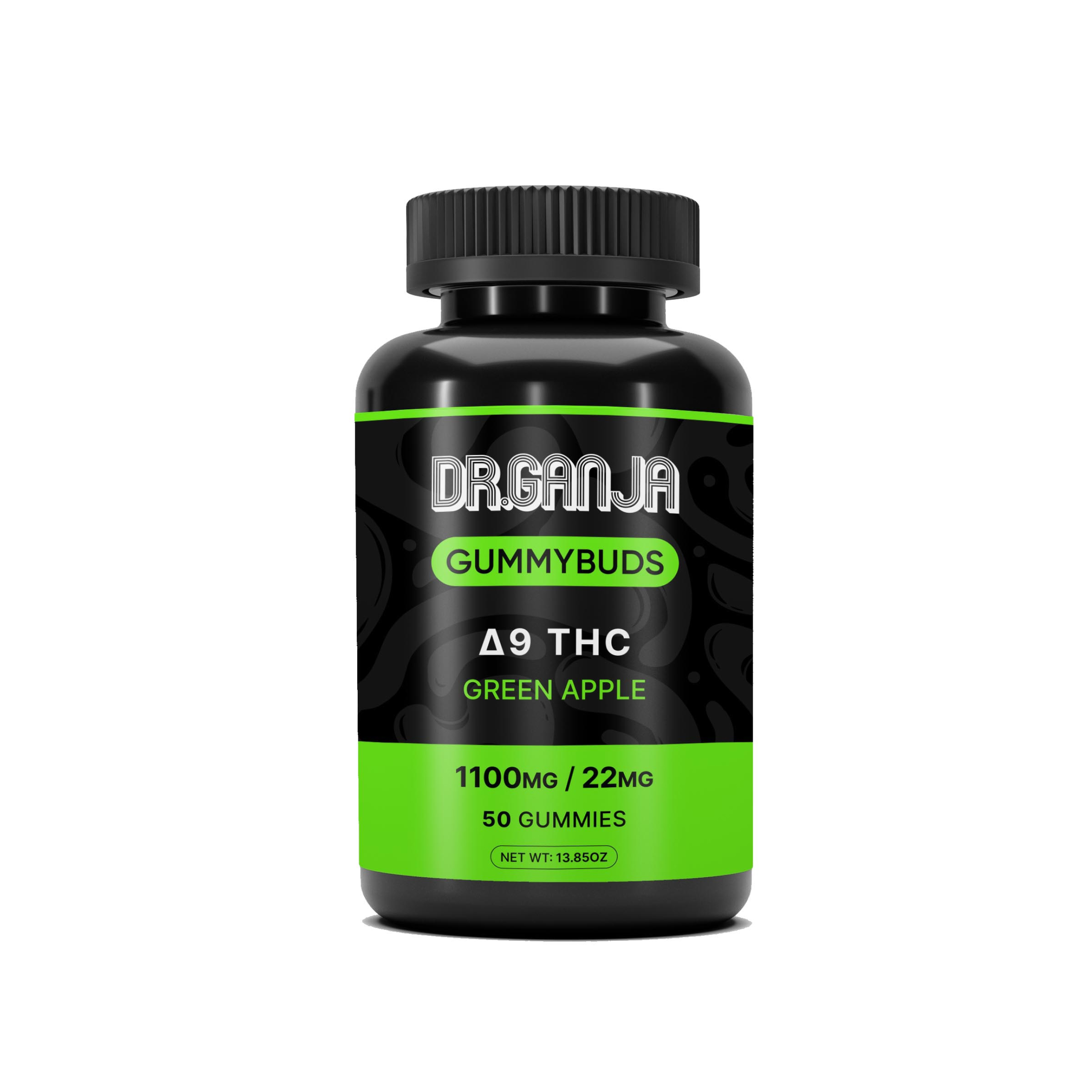 Delta 9 THC GummyBuds Green Apple 1100mg 50ct