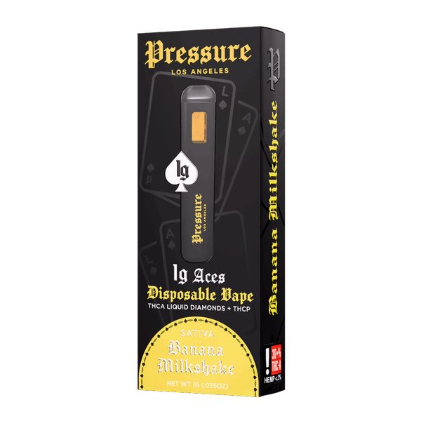 Pressure LA Aces THCA Liquid Diamonds Disposable Banana Milkshake 1g