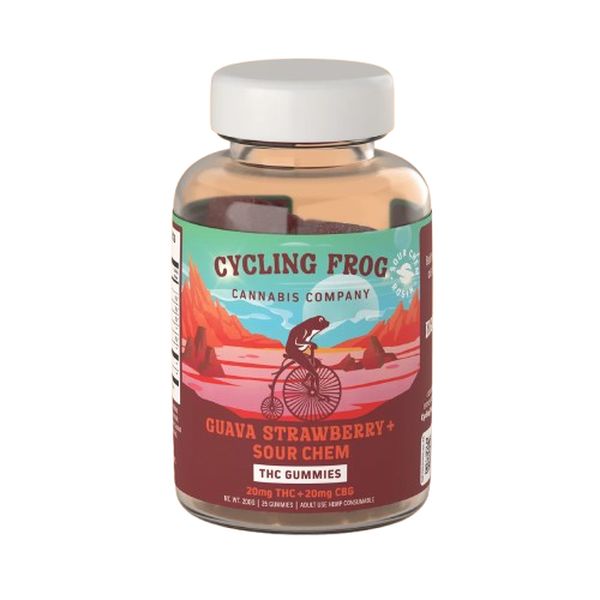 Cycling Frog THC CBG Rosin Gummies Guava Strawberry 1000mg 25ct