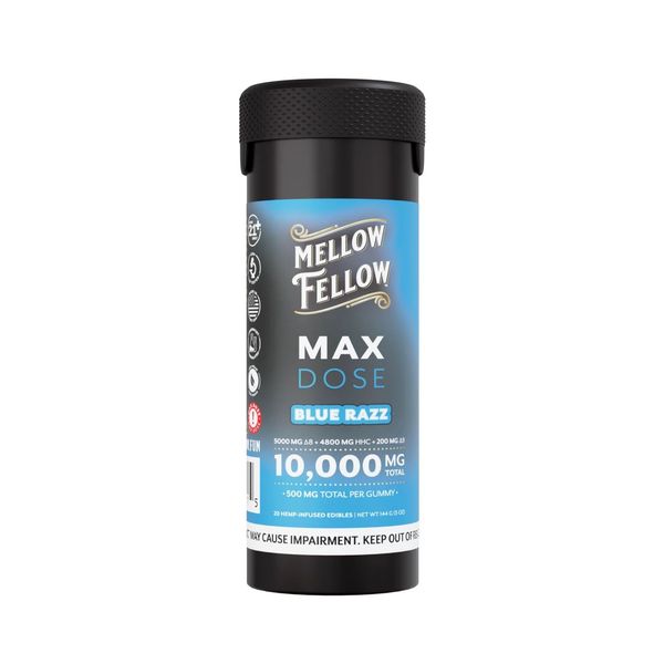 Mellow Fellow Max Dose Gummies Blue Razz 10000mg 20ct