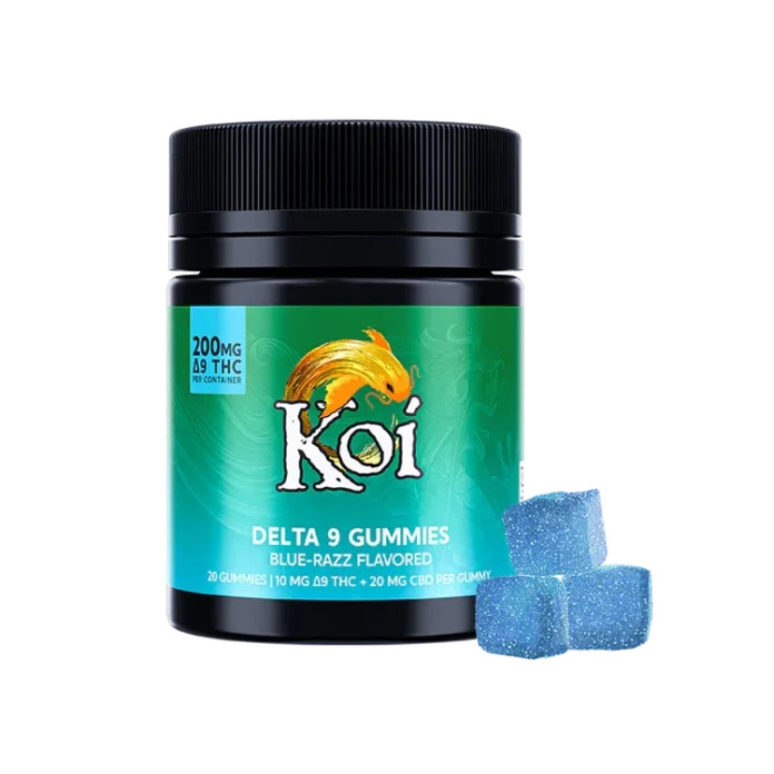 Koi Delta 9 THC Gummies Blue Razz 600mg 20ct
