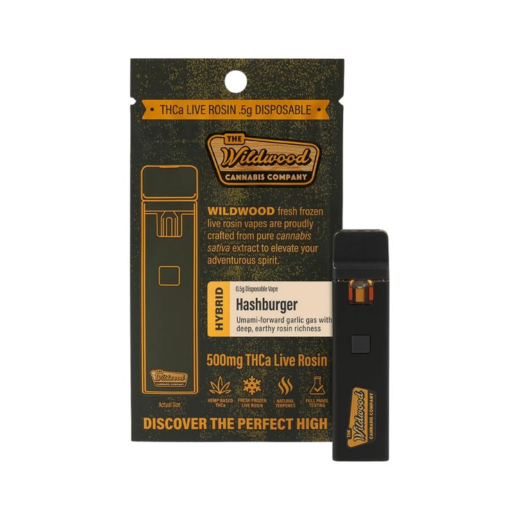 Wildwood THCA Live Rosin Disposable Hashburger .5g