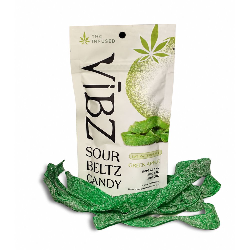 VĪBZ Sativa Delta 9, CBG & CBC Sour Beltz Green Apple 200mg 10ct